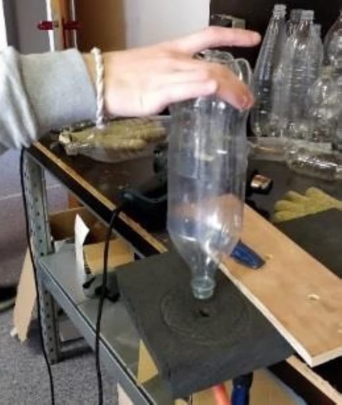 Recycling PET bottles into filament shredding and extrusion walkthrough